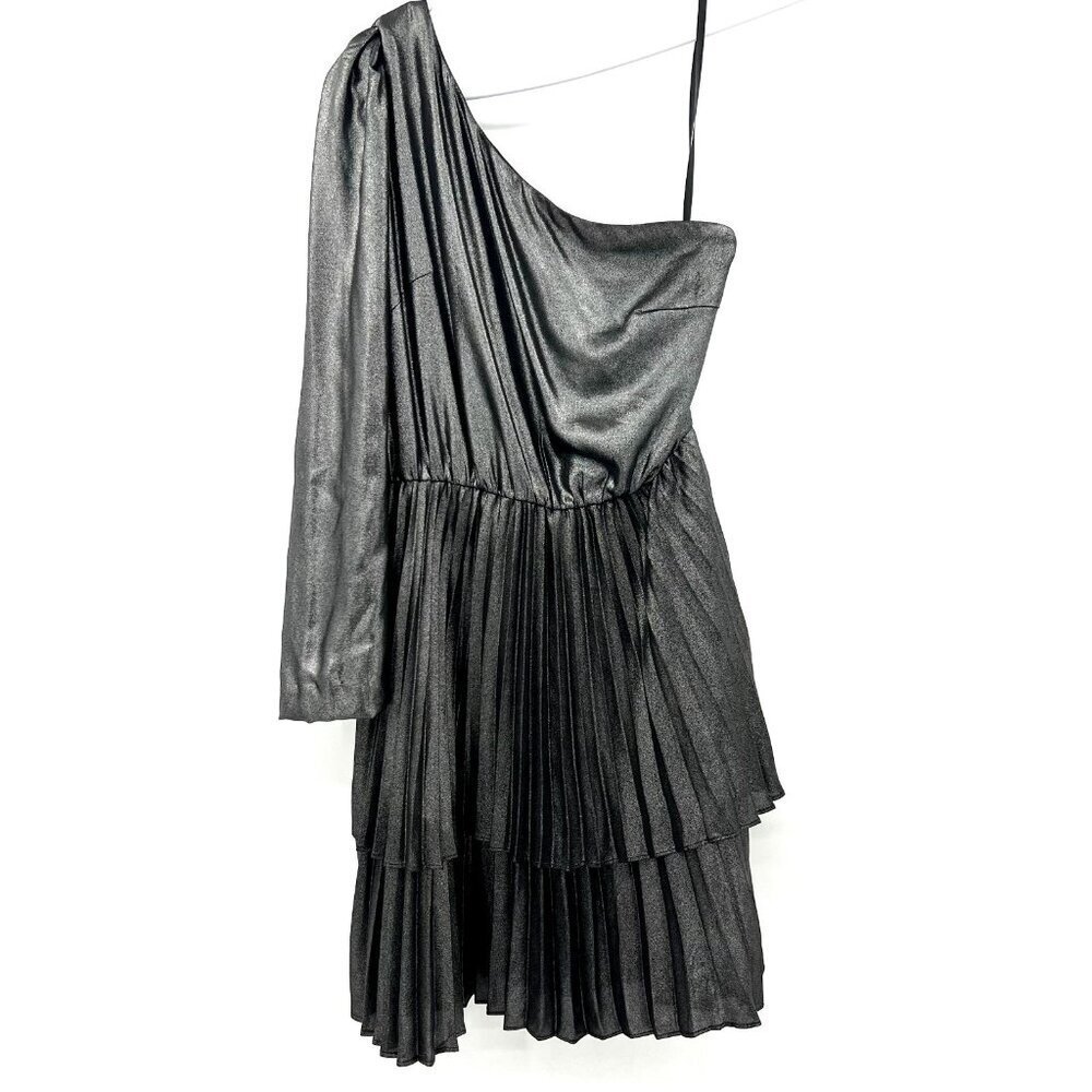 Derek Lam Collective Silver One Sleeve Cocktail Dress Size 40 US Small